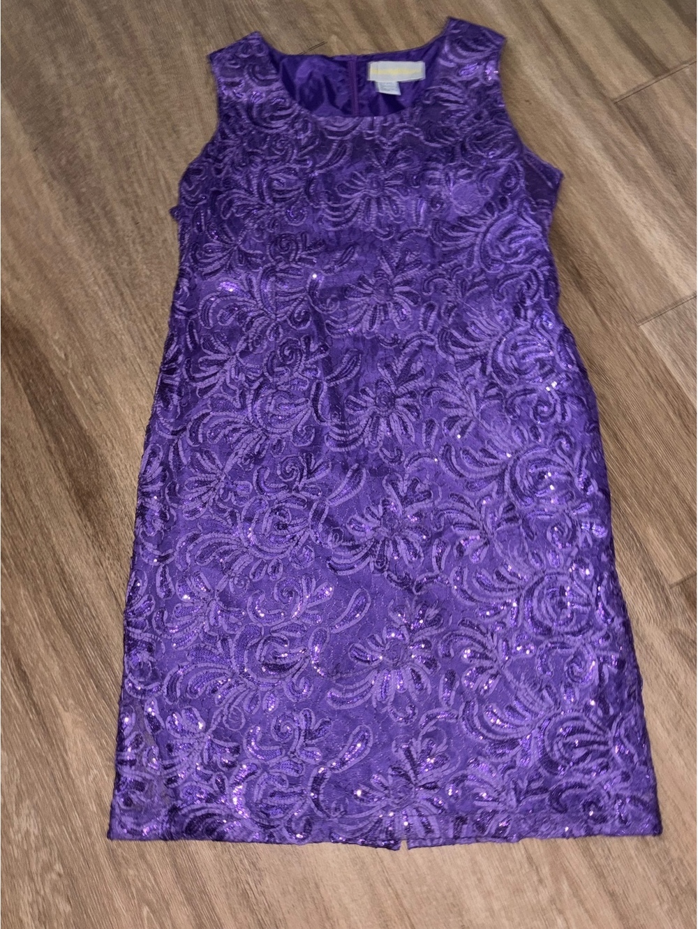 Dress by Nubiano Purple Sequin Lace Sheath Dress D180